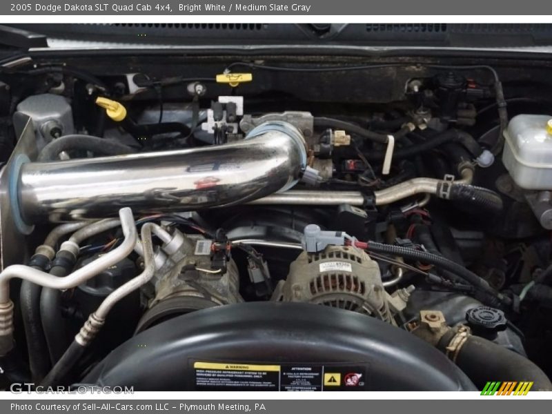 Bright White / Medium Slate Gray 2005 Dodge Dakota SLT Quad Cab 4x4