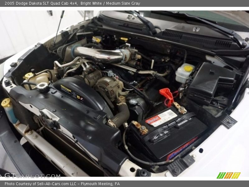 Bright White / Medium Slate Gray 2005 Dodge Dakota SLT Quad Cab 4x4