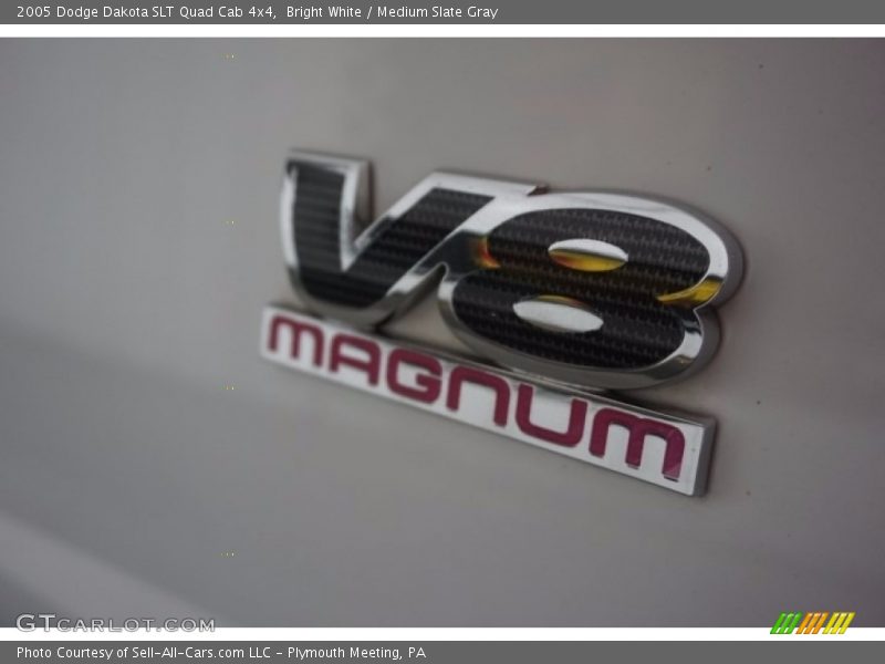 Bright White / Medium Slate Gray 2005 Dodge Dakota SLT Quad Cab 4x4