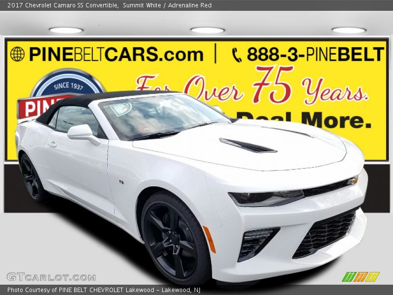 Summit White / Adrenaline Red 2017 Chevrolet Camaro SS Convertible