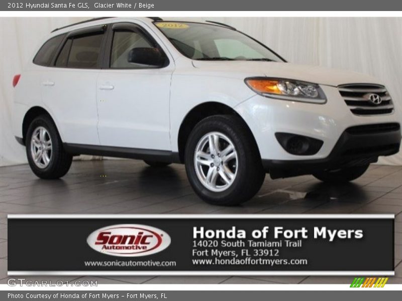 Glacier White / Beige 2012 Hyundai Santa Fe GLS