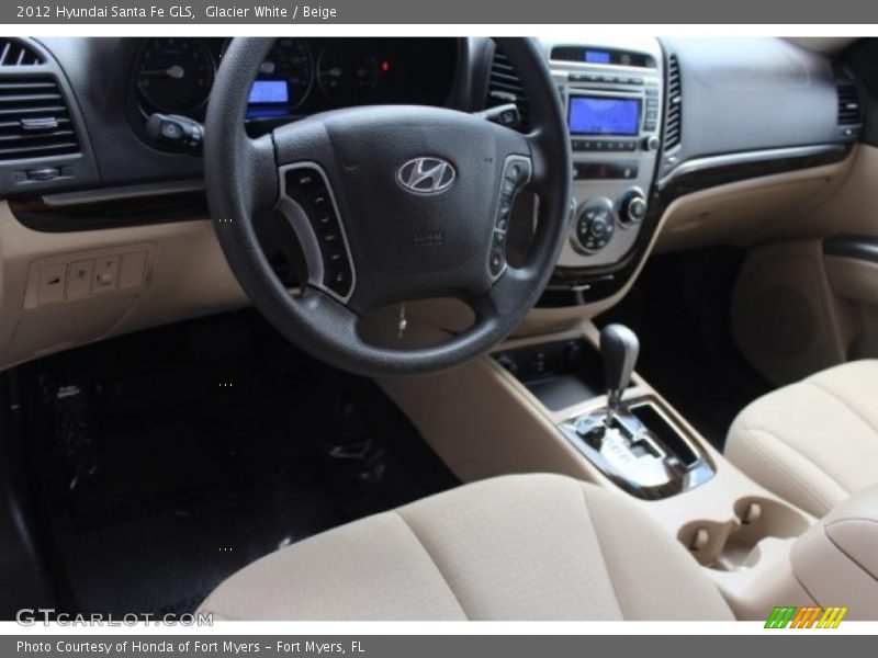 Glacier White / Beige 2012 Hyundai Santa Fe GLS