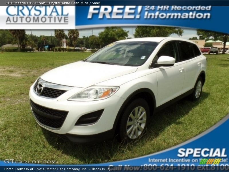 Crystal White Pearl Mica / Sand 2010 Mazda CX-9 Sport