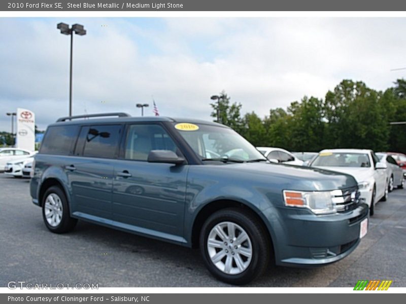 Steel Blue Metallic / Medium Light Stone 2010 Ford Flex SE