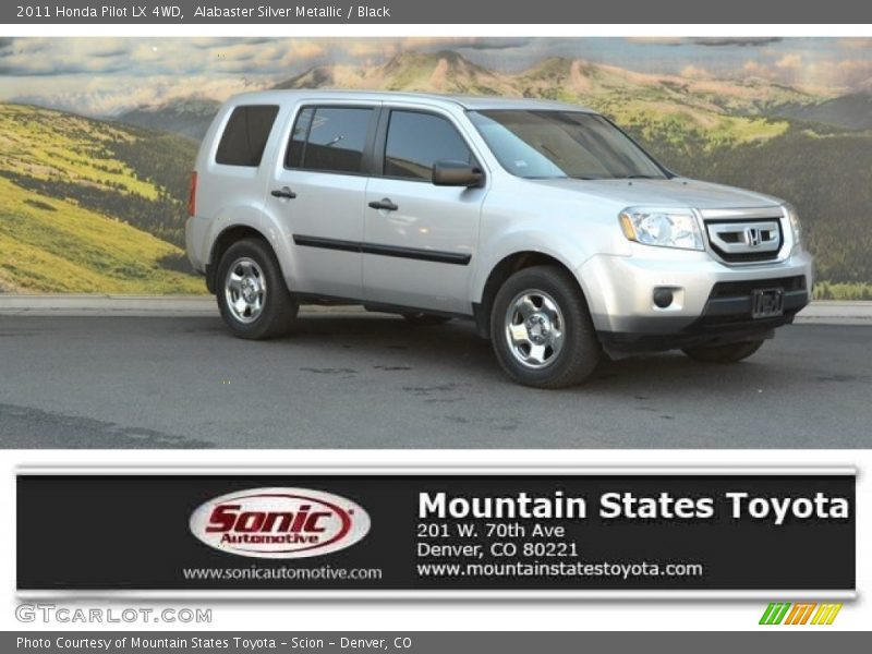 Alabaster Silver Metallic / Black 2011 Honda Pilot LX 4WD