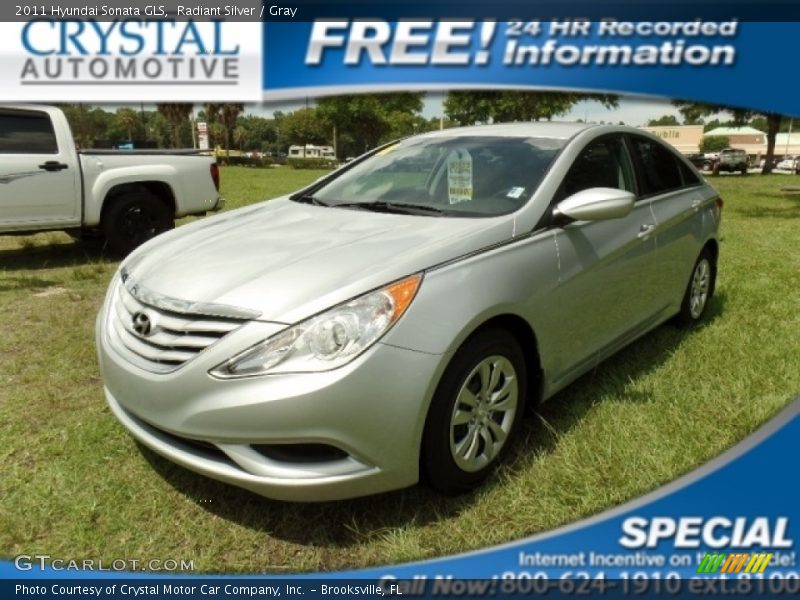 Radiant Silver / Gray 2011 Hyundai Sonata GLS