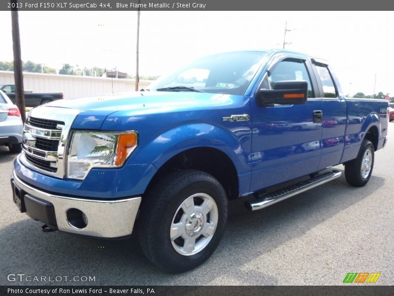 Blue Flame Metallic / Steel Gray 2013 Ford F150 XLT SuperCab 4x4