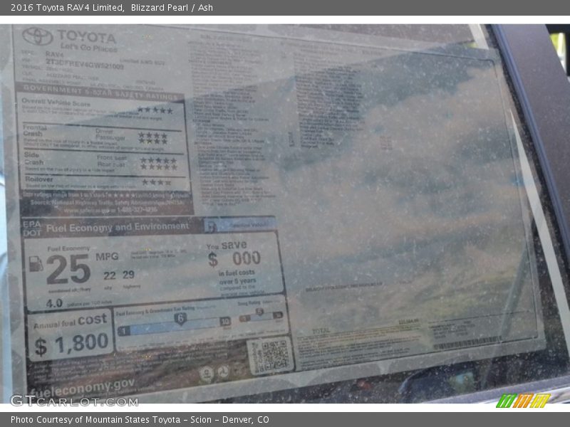 Blizzard Pearl / Ash 2016 Toyota RAV4 Limited