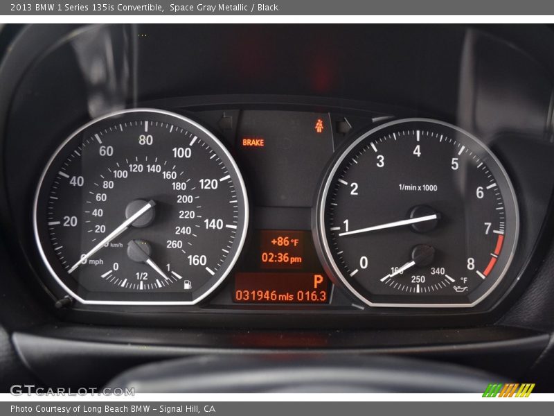 Space Gray Metallic / Black 2013 BMW 1 Series 135is Convertible