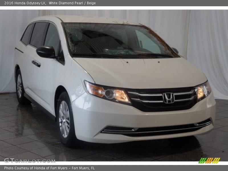 White Diamond Pearl / Beige 2016 Honda Odyssey LX