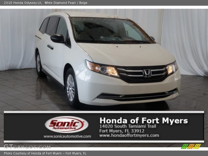 White Diamond Pearl / Beige 2016 Honda Odyssey LX