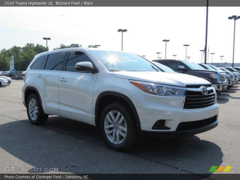 Blizzard Pearl / Black 2016 Toyota Highlander LE