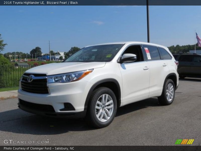 Blizzard Pearl / Black 2016 Toyota Highlander LE