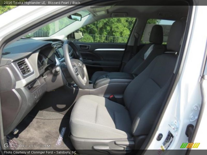 Blizzard Pearl / Black 2016 Toyota Highlander LE