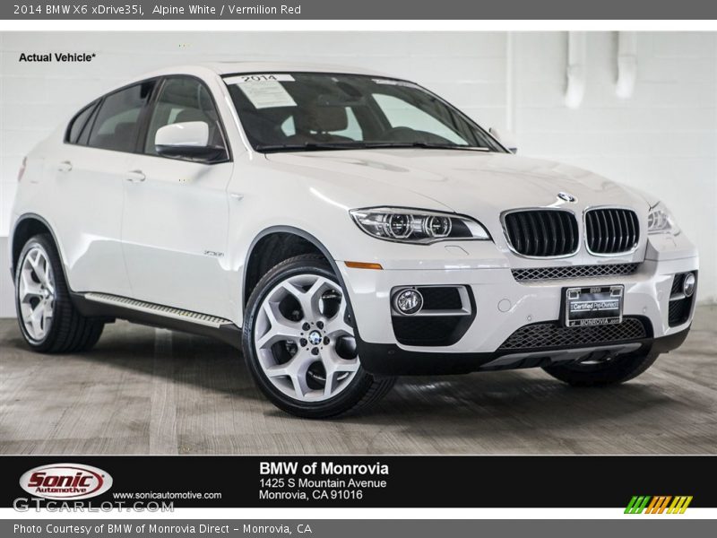 Alpine White / Vermilion Red 2014 BMW X6 xDrive35i