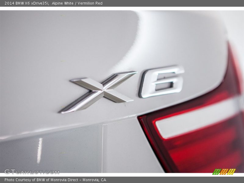 Alpine White / Vermilion Red 2014 BMW X6 xDrive35i