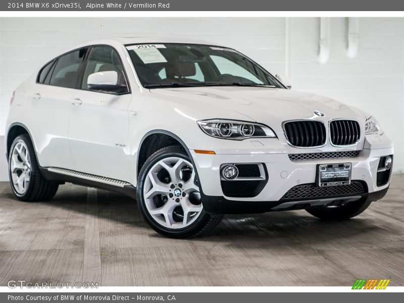 Alpine White / Vermilion Red 2014 BMW X6 xDrive35i