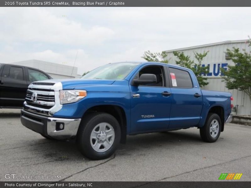 Blazing Blue Pearl / Graphite 2016 Toyota Tundra SR5 CrewMax