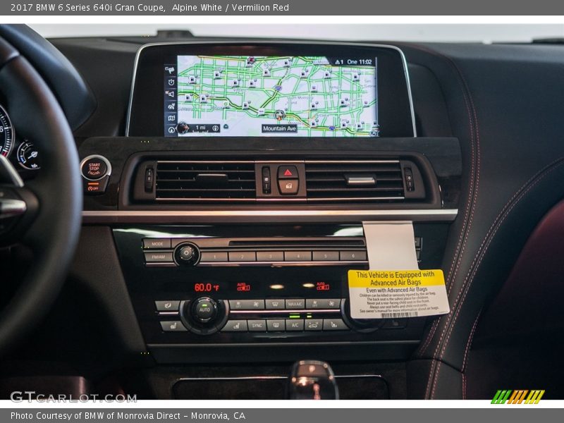 Alpine White / Vermilion Red 2017 BMW 6 Series 640i Gran Coupe