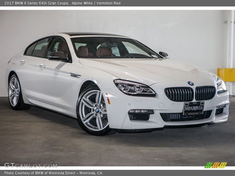 Alpine White / Vermilion Red 2017 BMW 6 Series 640i Gran Coupe