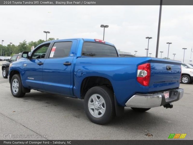 Blazing Blue Pearl / Graphite 2016 Toyota Tundra SR5 CrewMax
