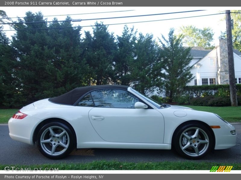 Carrara White / Cocoa Brown 2008 Porsche 911 Carrera Cabriolet