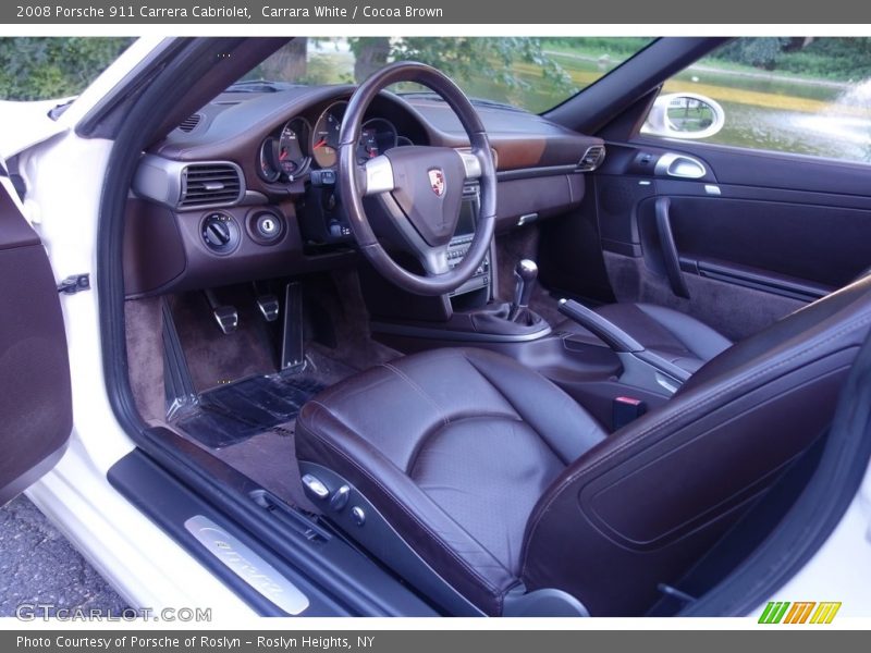 Carrara White / Cocoa Brown 2008 Porsche 911 Carrera Cabriolet