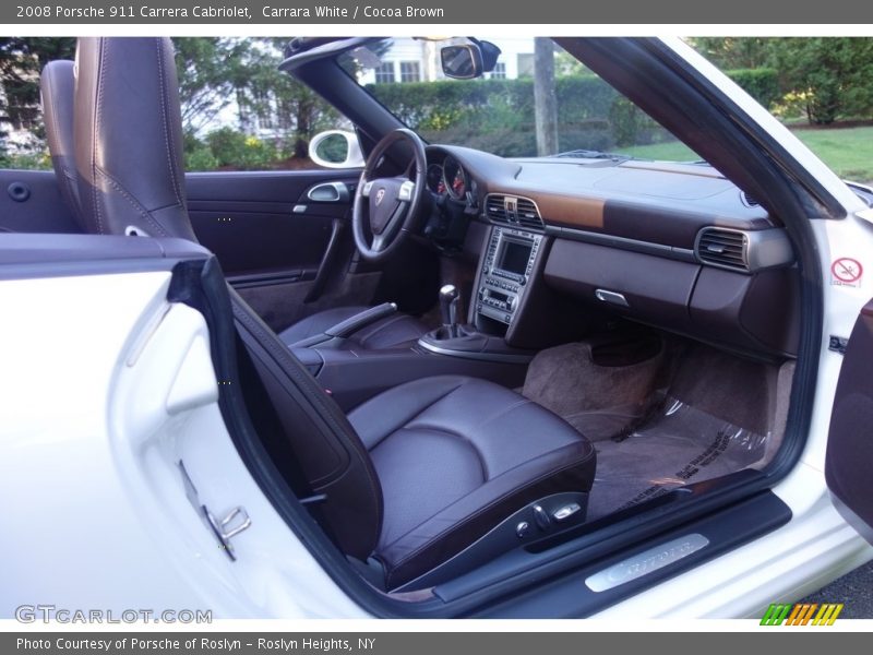 Carrara White / Cocoa Brown 2008 Porsche 911 Carrera Cabriolet