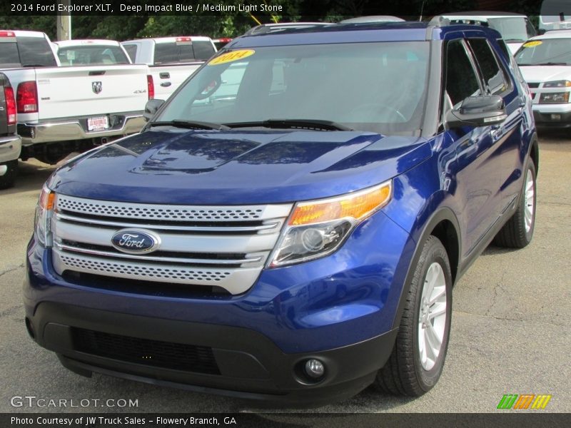 Deep Impact Blue / Medium Light Stone 2014 Ford Explorer XLT