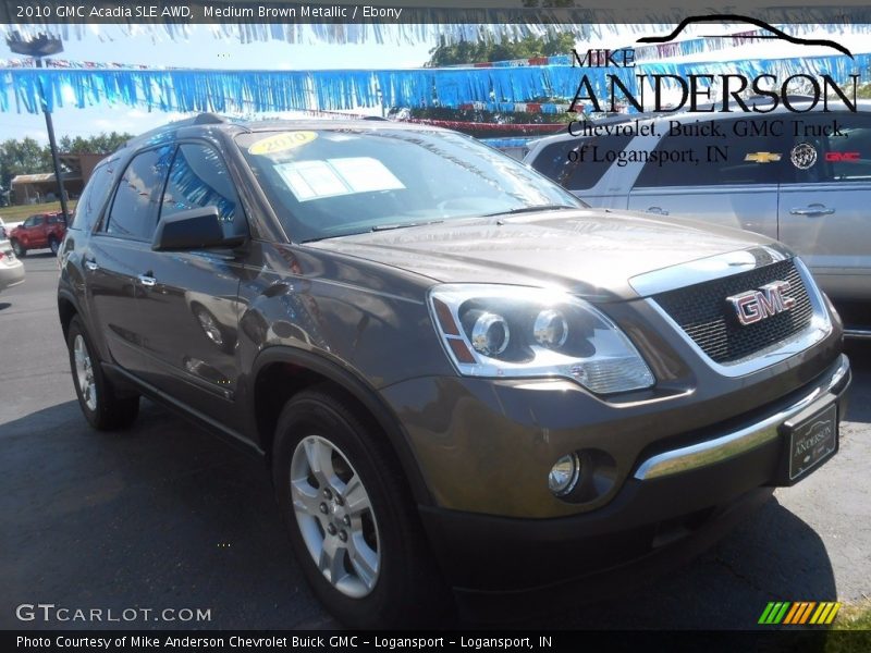 Medium Brown Metallic / Ebony 2010 GMC Acadia SLE AWD