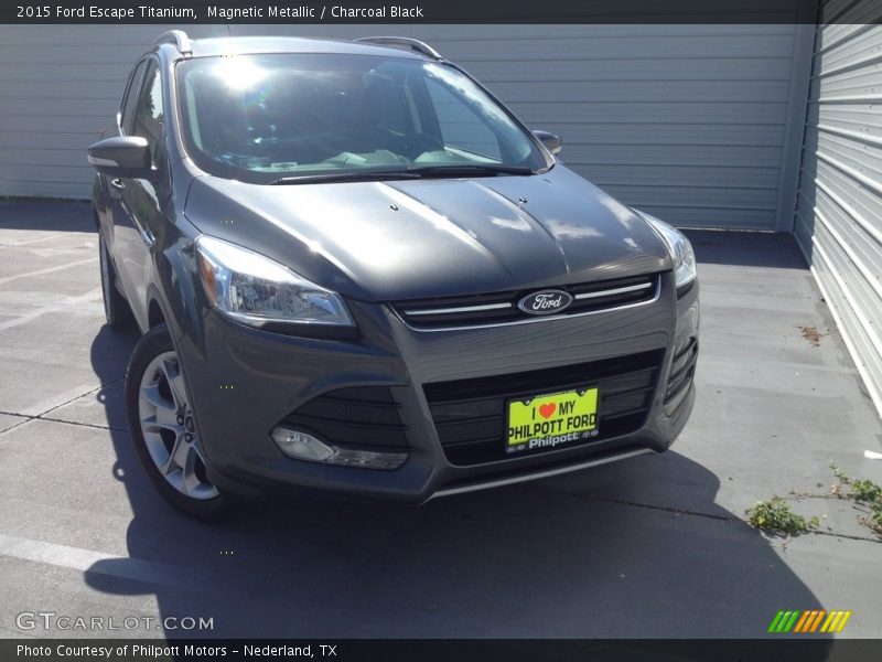 Magnetic Metallic / Charcoal Black 2015 Ford Escape Titanium