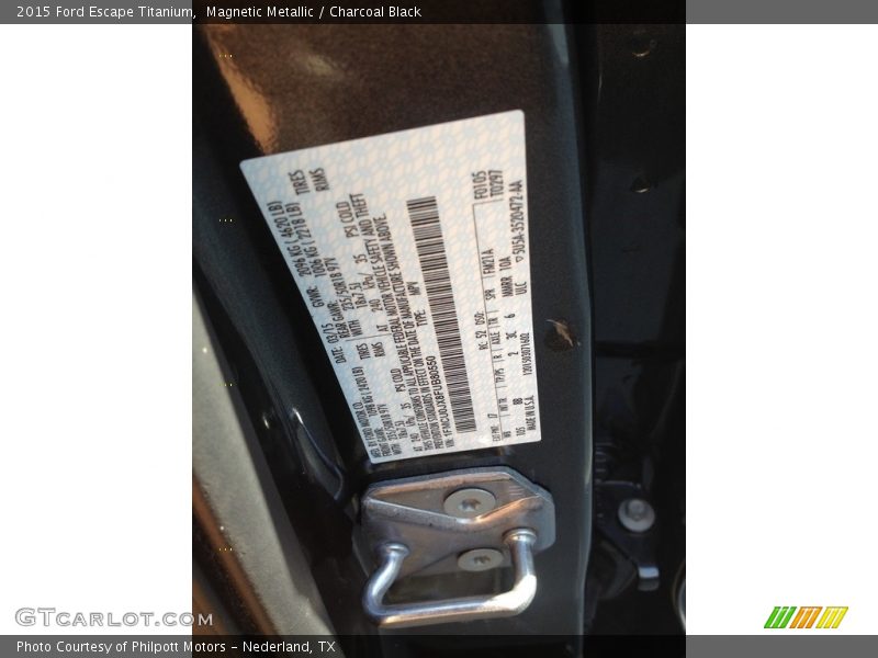 Magnetic Metallic / Charcoal Black 2015 Ford Escape Titanium
