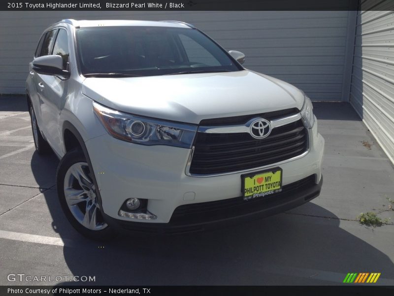 Blizzard Pearl White / Black 2015 Toyota Highlander Limited