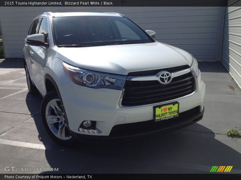 Blizzard Pearl White / Black 2015 Toyota Highlander Limited