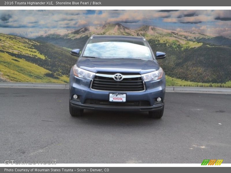 Shoreline Blue Pearl / Black 2016 Toyota Highlander XLE