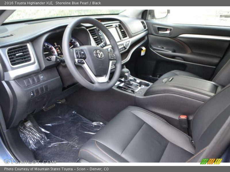 Shoreline Blue Pearl / Black 2016 Toyota Highlander XLE