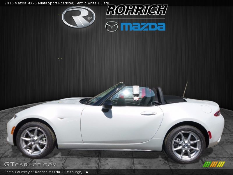 Arctic White / Black 2016 Mazda MX-5 Miata Sport Roadster