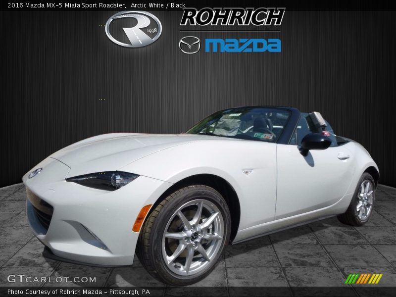 Arctic White / Black 2016 Mazda MX-5 Miata Sport Roadster