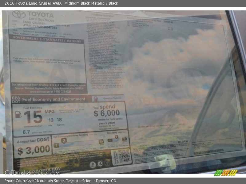 Midnight Black Metallic / Black 2016 Toyota Land Cruiser 4WD