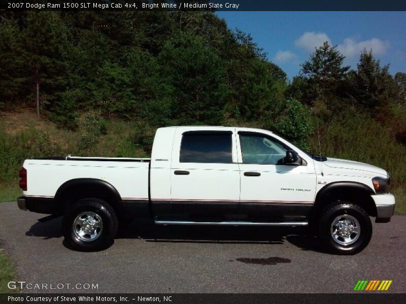 Bright White / Medium Slate Gray 2007 Dodge Ram 1500 SLT Mega Cab 4x4