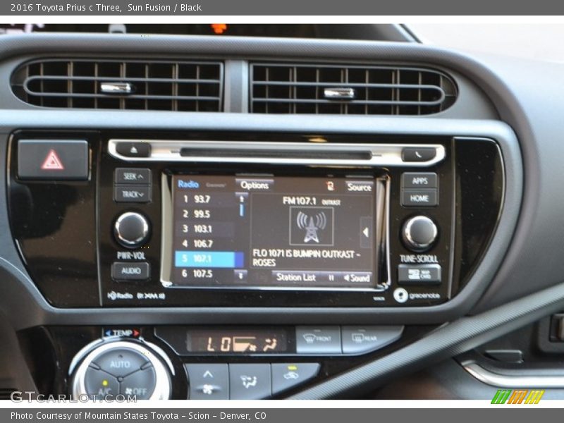 Sun Fusion / Black 2016 Toyota Prius c Three