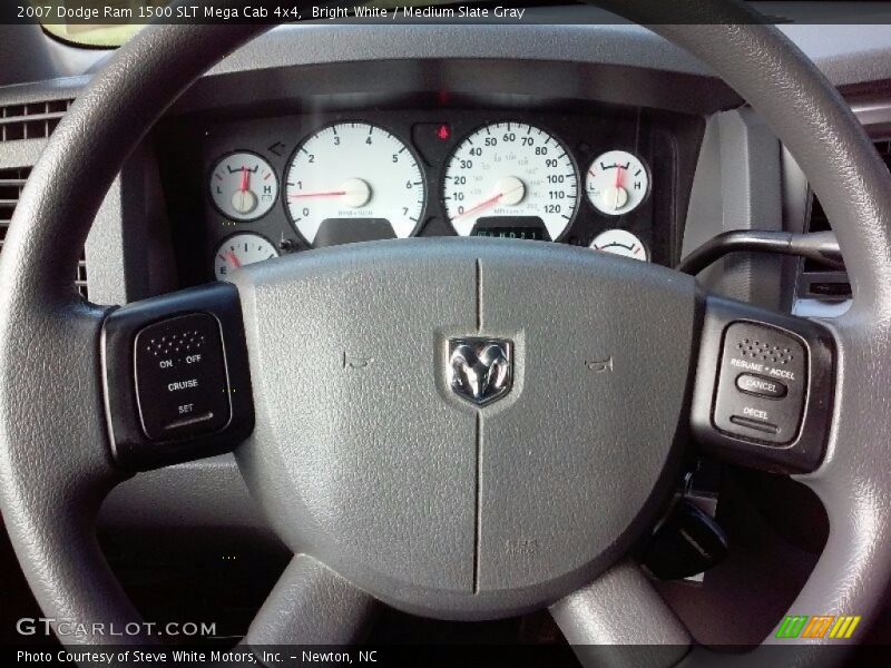 Bright White / Medium Slate Gray 2007 Dodge Ram 1500 SLT Mega Cab 4x4