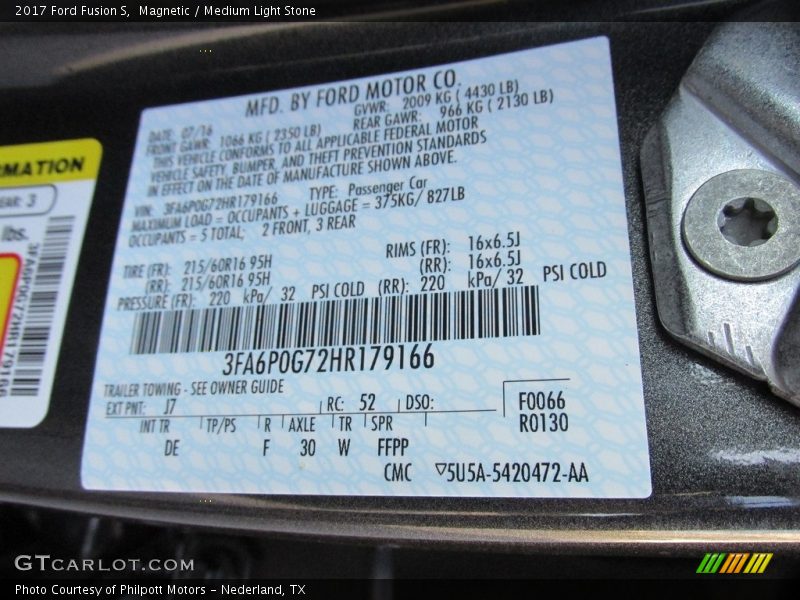 Magnetic / Medium Light Stone 2017 Ford Fusion S