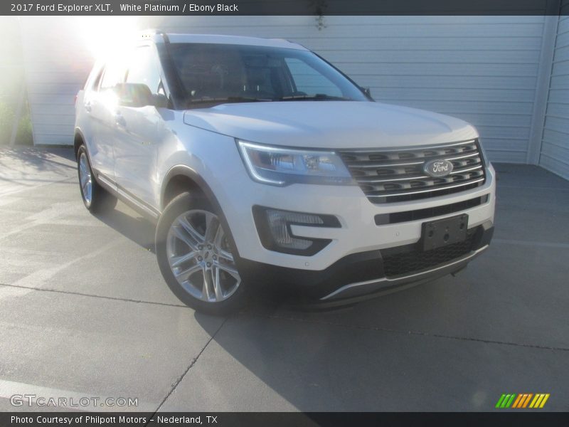 White Platinum / Ebony Black 2017 Ford Explorer XLT