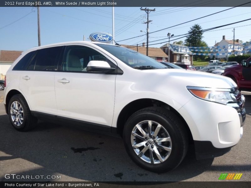 White Suede / Medium Light Stone 2012 Ford Edge SEL AWD