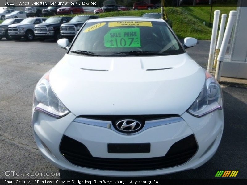 Century White / Black/Red 2012 Hyundai Veloster