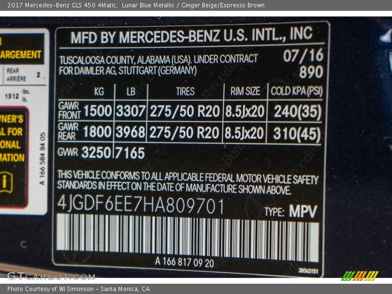 890 - 2017 Mercedes-Benz GLS 450 4Matic