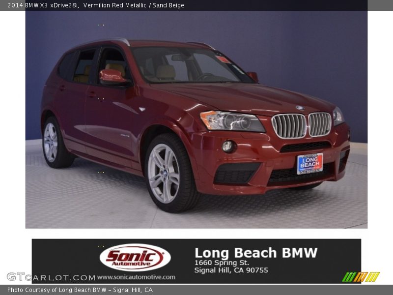 Vermilion Red Metallic / Sand Beige 2014 BMW X3 xDrive28i