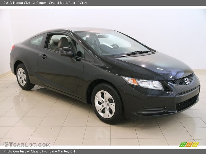 Crystal Black Pearl / Gray 2013 Honda Civic LX Coupe