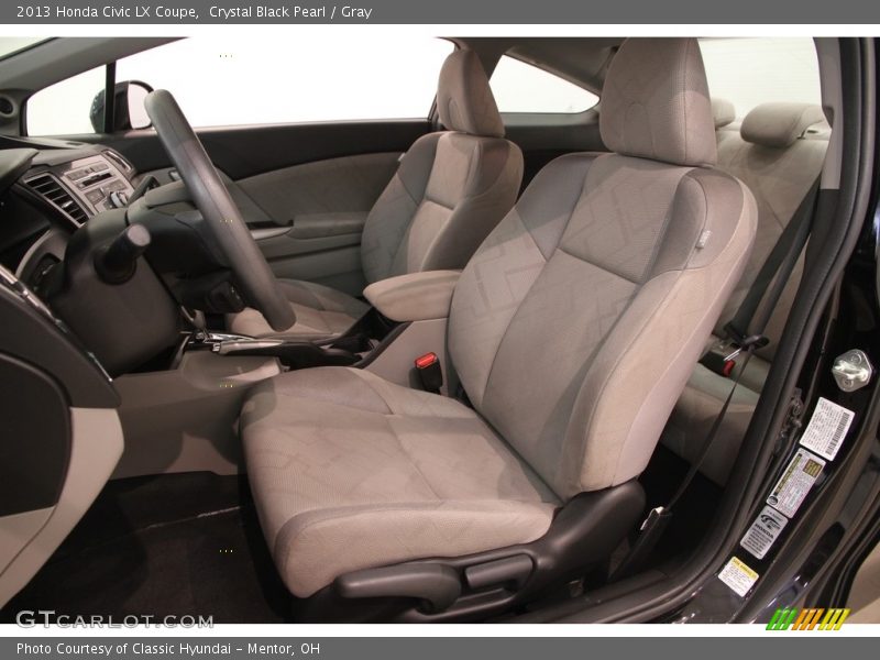 Crystal Black Pearl / Gray 2013 Honda Civic LX Coupe